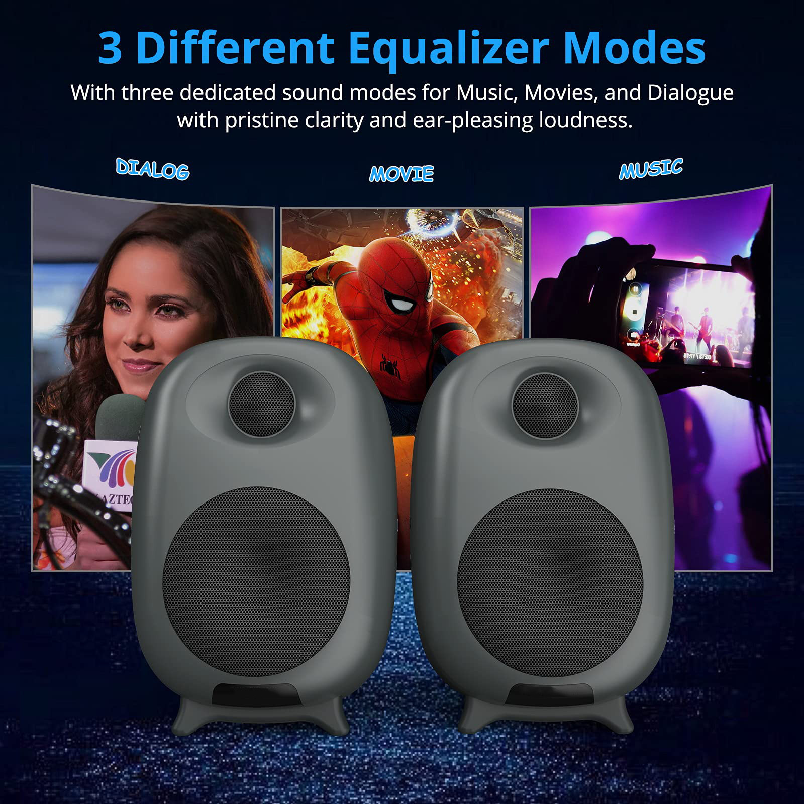 Black Bluetooth Bookshelf Speakers Romote Control CE FCC Certification
