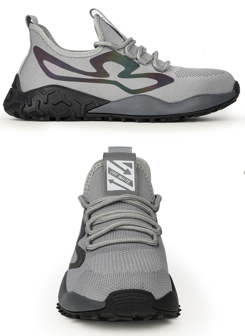 Steel Toe Anti-smashing Flyknit Mesh Safety Shoes With Kevlar Midsole Breathable Design For Comfortable Work