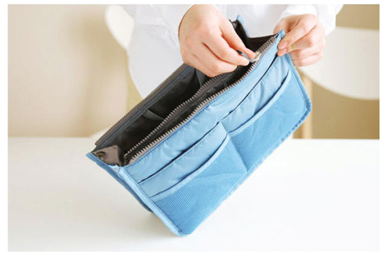 Polyester 22cm Length Cosmetic Bag Insert Purse Organizer