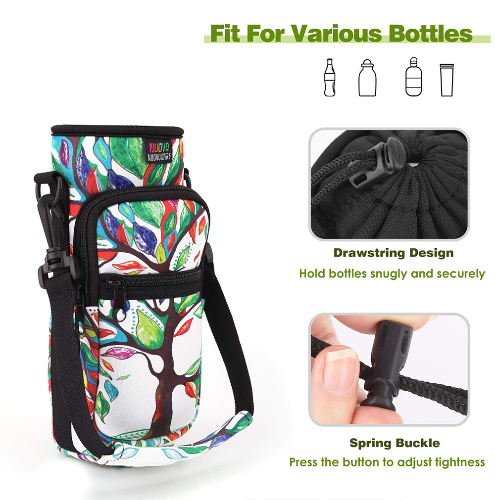 2 Pockets Neoprene Insulated Water Bottle Holder