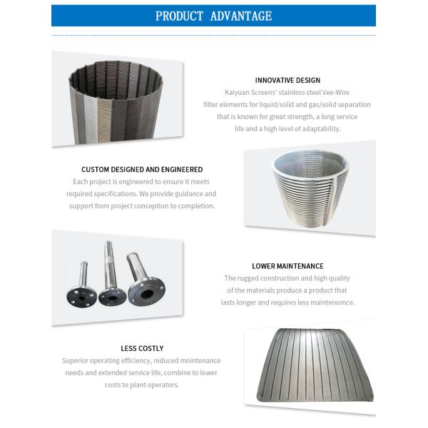 High Quality V Wedge Wire Screen 200 Micron Johnson Strainer Screen Pipe