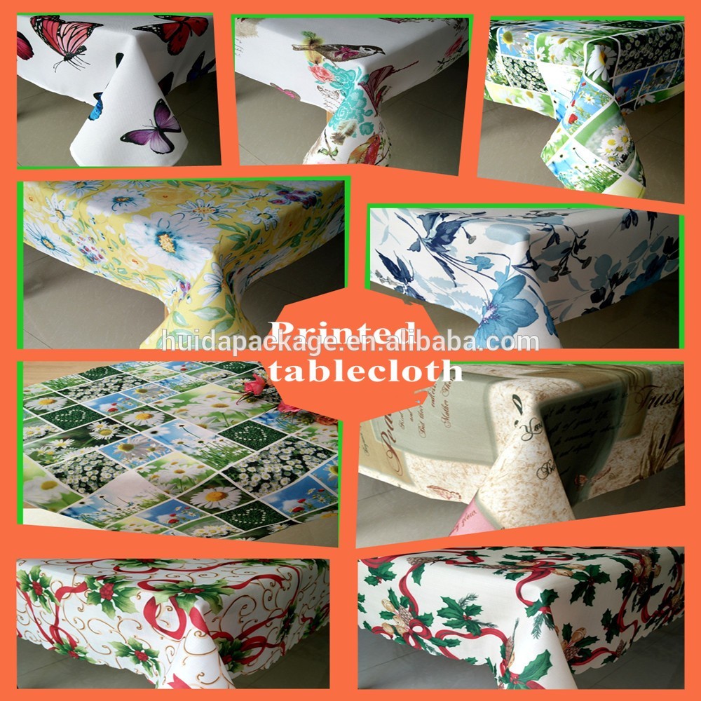 Colorful flower design printed tablecloth made of 100% polyester table decration cloth