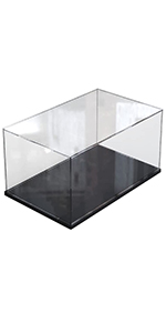Acrylic dispaly case with black wood plastic base