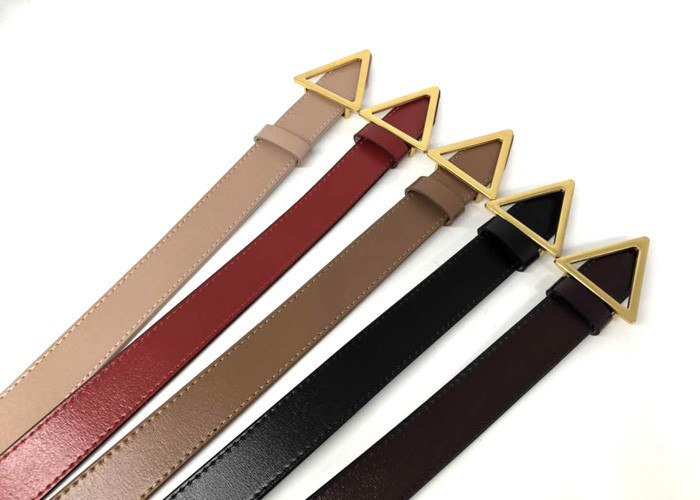 Triangle Decorative 105cm Metal Buckle Ladies Leather Belt