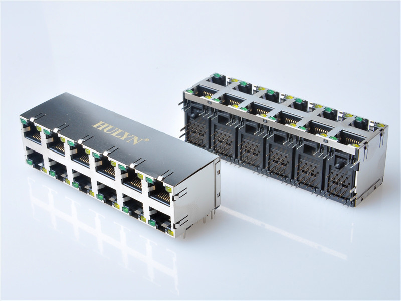 HULYN RJ45 Shielded RJ45 Modular Jack Connector,with LEDs, 2x6 Ports,RJ45 connector