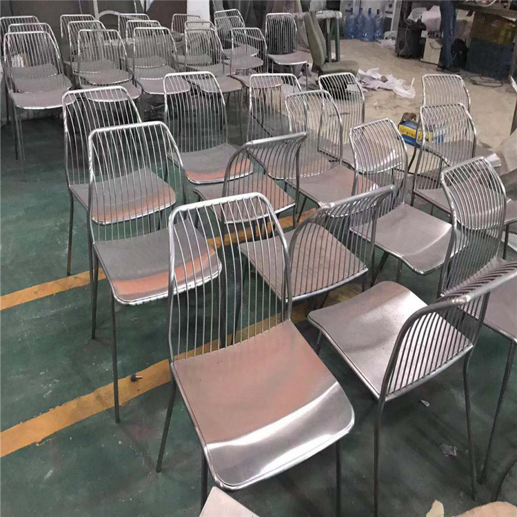 modern furniture brushed stainless steel metal coffee table and chairs for restaurant