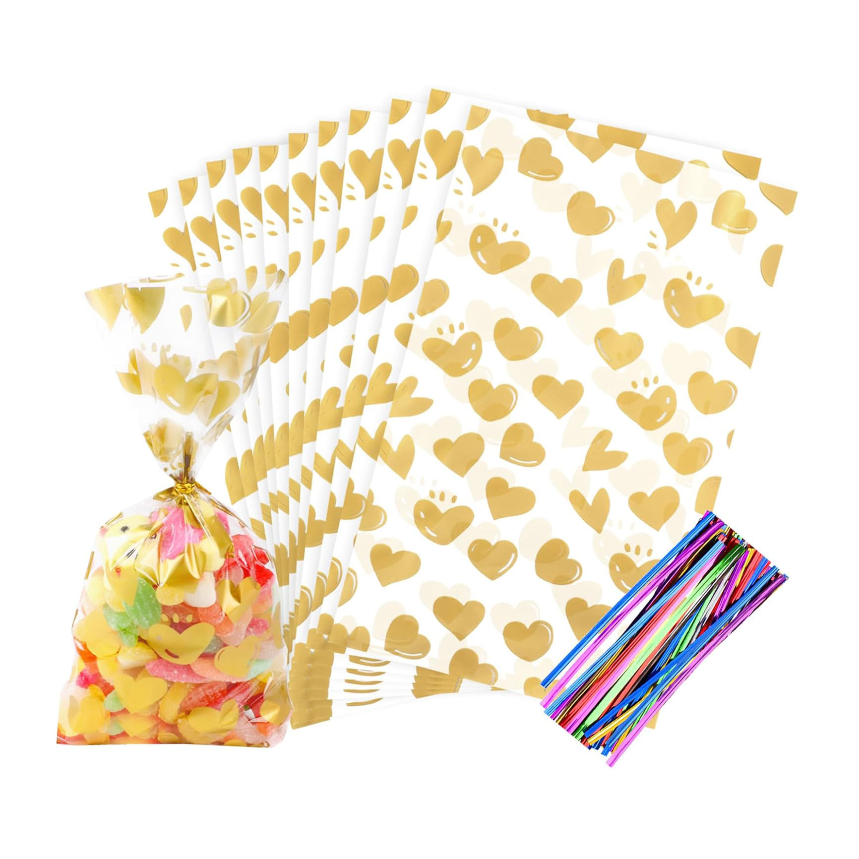 Custom Order Accepted Cellophane Gift Bags For Bakery Biscuits Chocolate And Desserts