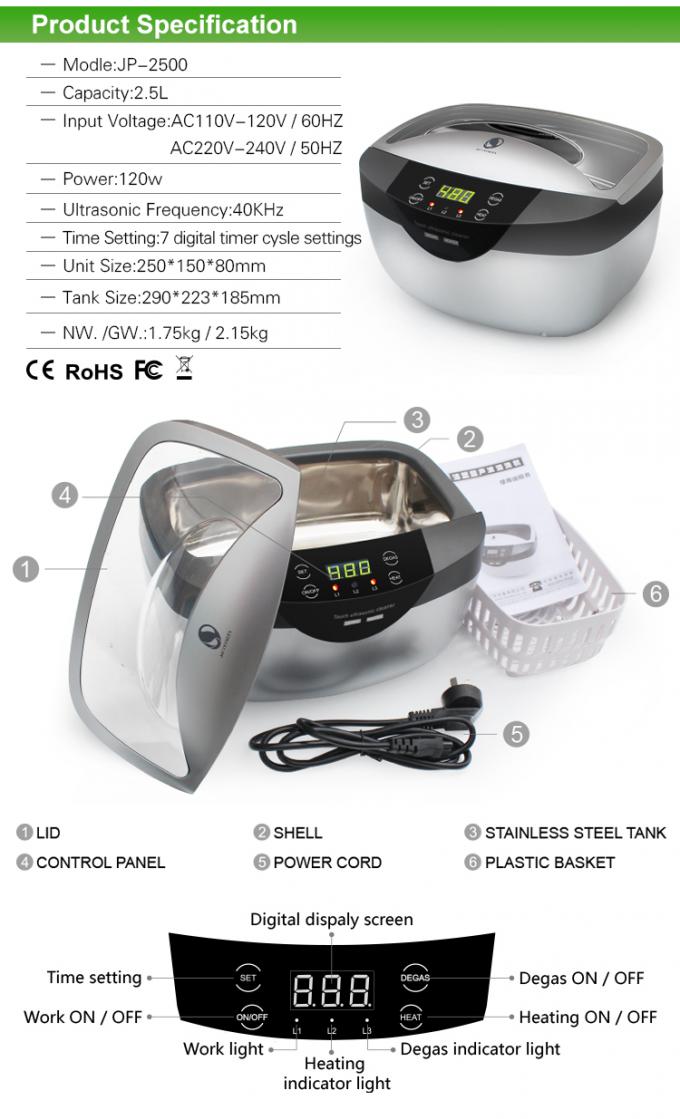 Plastic 7 Timer 40000Hz Digital Ultrasonic Cleaner 1