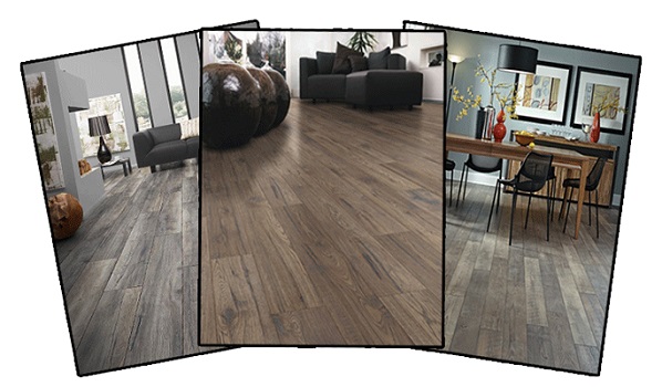 Embossed Brushed Laminate Flooring TAP GO Decor Wood Floor Click System Square Edges