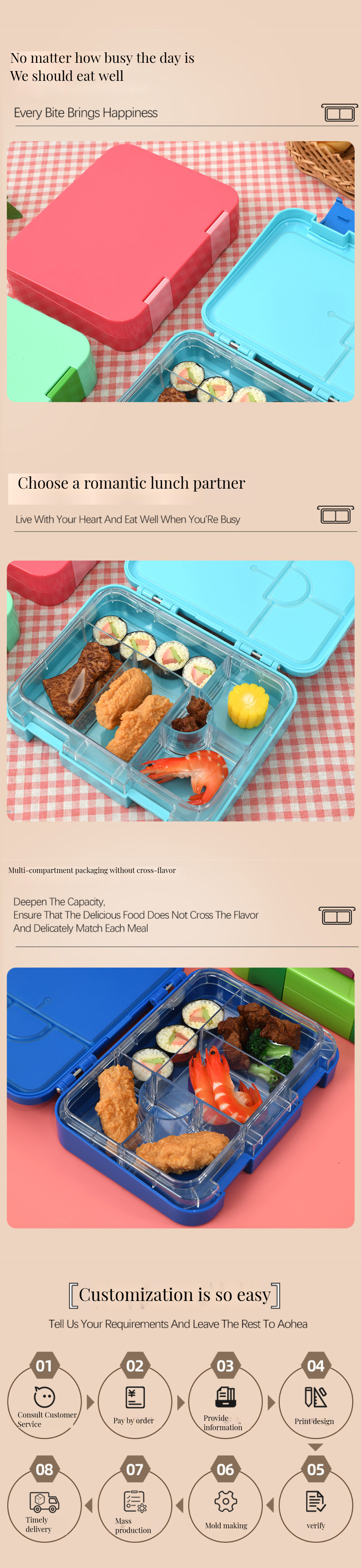 6 Lattice Mini Microwave and Refrigerator Lockable Lunch Box Perfect for Food Storage