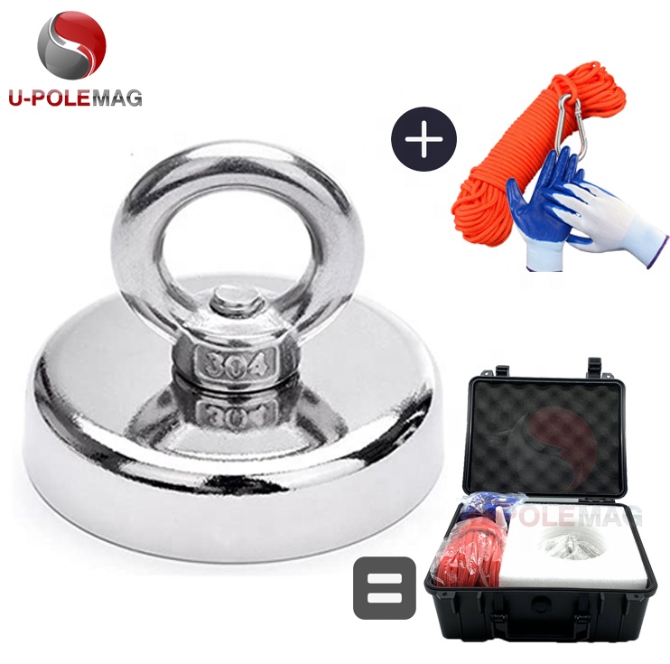 255lbs Pulling Force Round Neodymium Fishing Magnet for River Retrieving in Industries