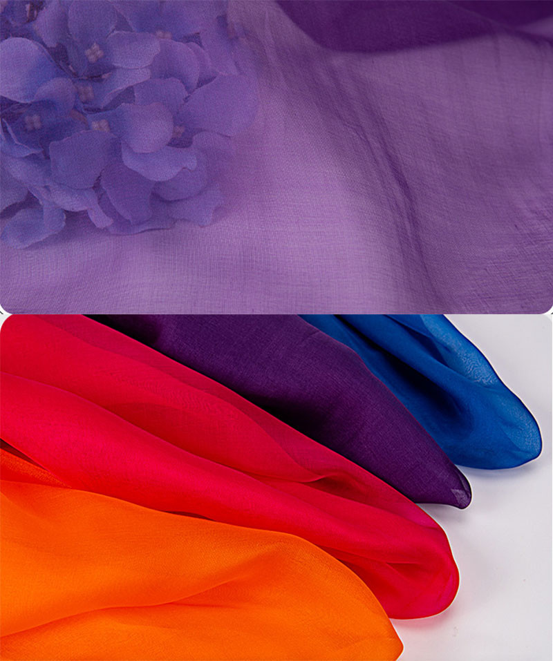 Soft Tulle Solid Color 6mm Silk Chiffon Fabrics 140cm Lining Dress Material
