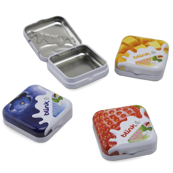 Personalized Mint Tins Square Candy Tin Box Mini Blink Tin Case 55x55x20mm