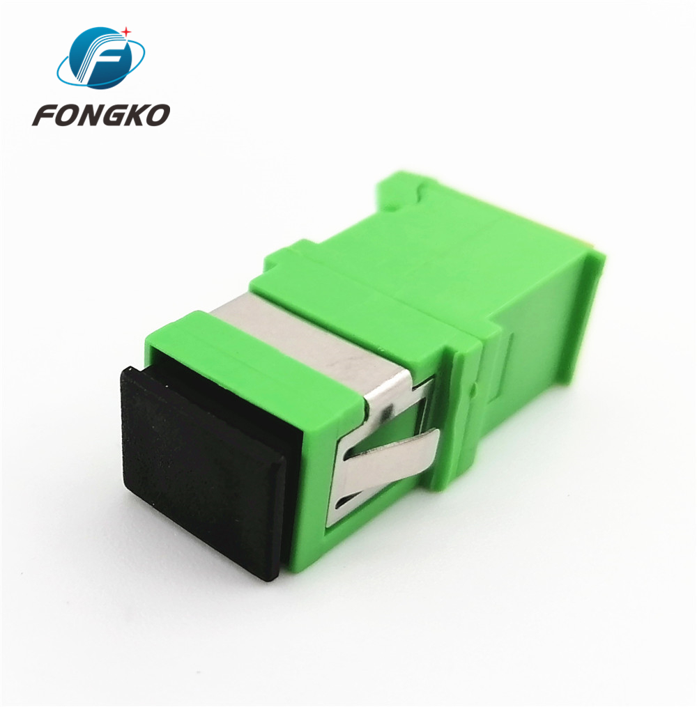 SC/APC Green Shell Simplex Adapter With Auto Shutter SM SC Fiber Optic Adapter