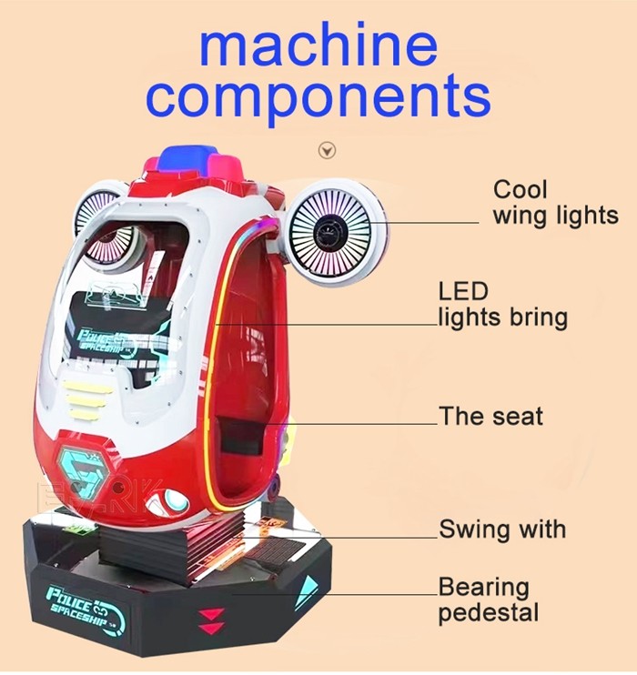 Amusement Park Kiddy Ride Machine Police Space Ship Fiberglass Electric Ride