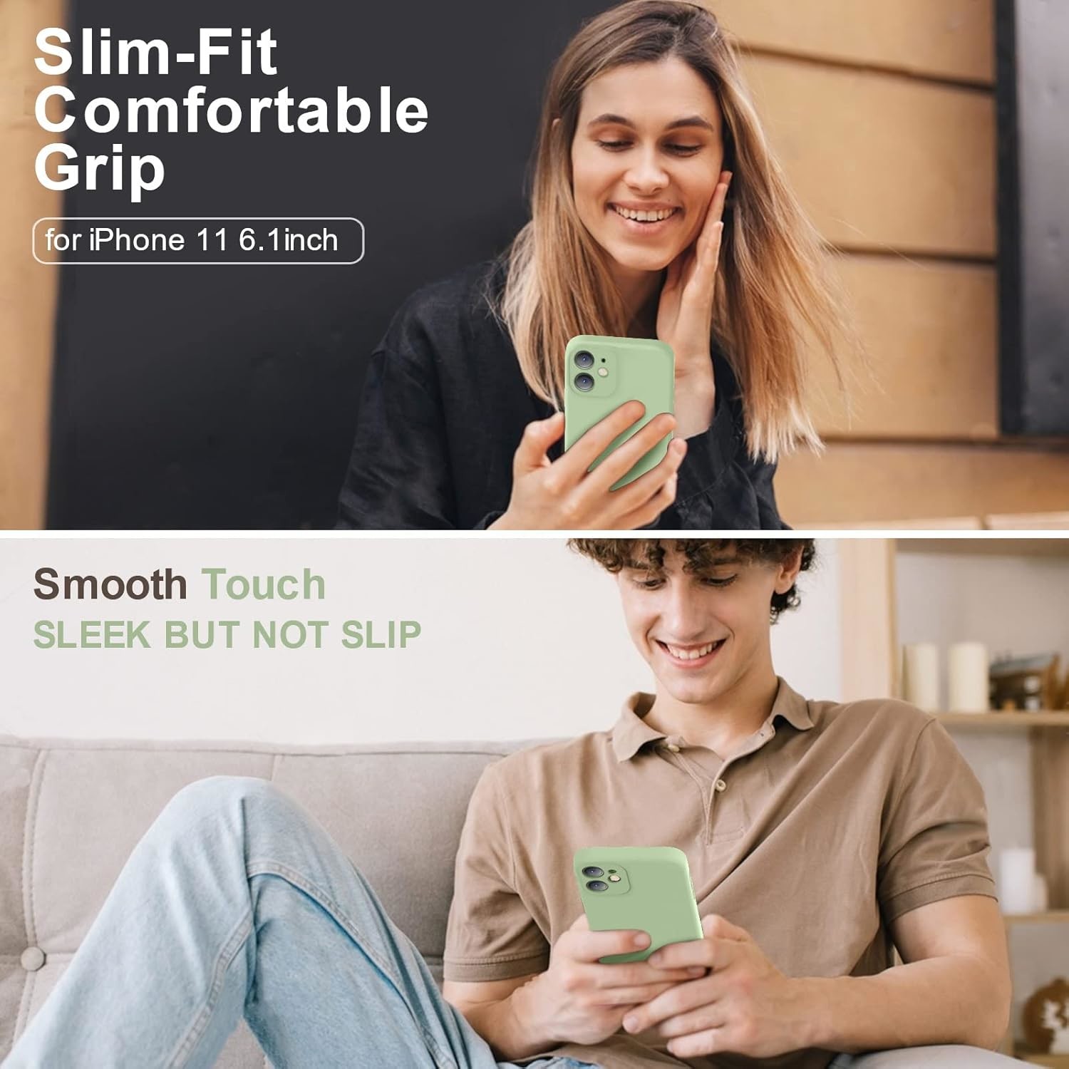 Compatible with iPhone 11 Case, Upgraded Liquid Silicone with [Square Edges] [Soft Anti-Scratch Microfiber Lining]