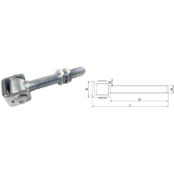 M18 Long Bolt Adjustable Gate Hinge Galvanized Steel Round Head