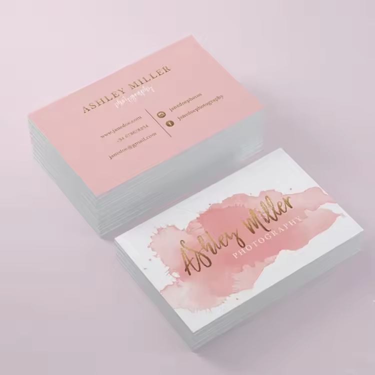 Logo Custom Cardstock Funeral Thank You Cards Personalized Coated Paper Holographic Printing
