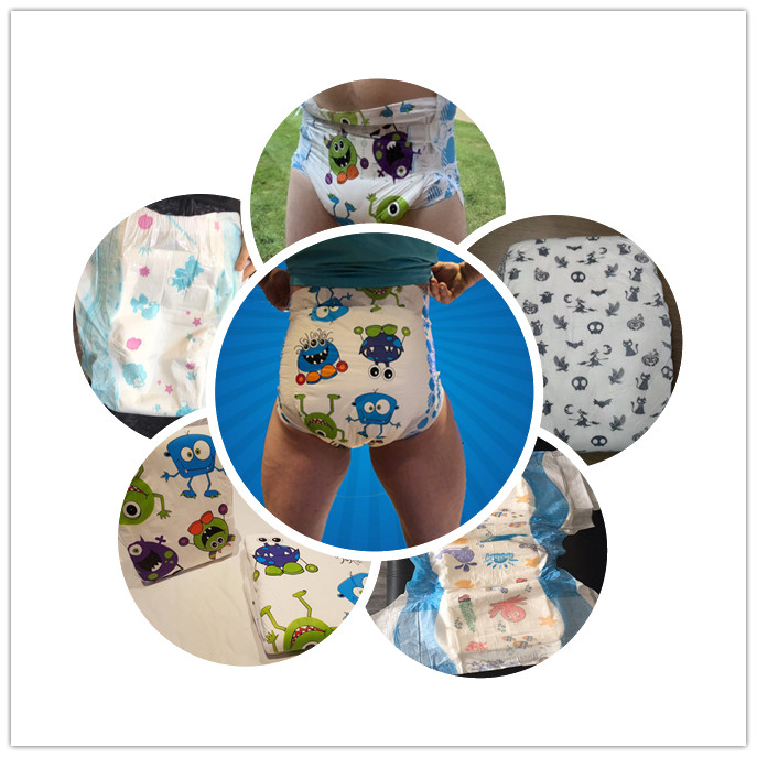 Highly Absorbent 200g Cute Printed ABDL Adult Baby Diaper for Customized OEM Solutions