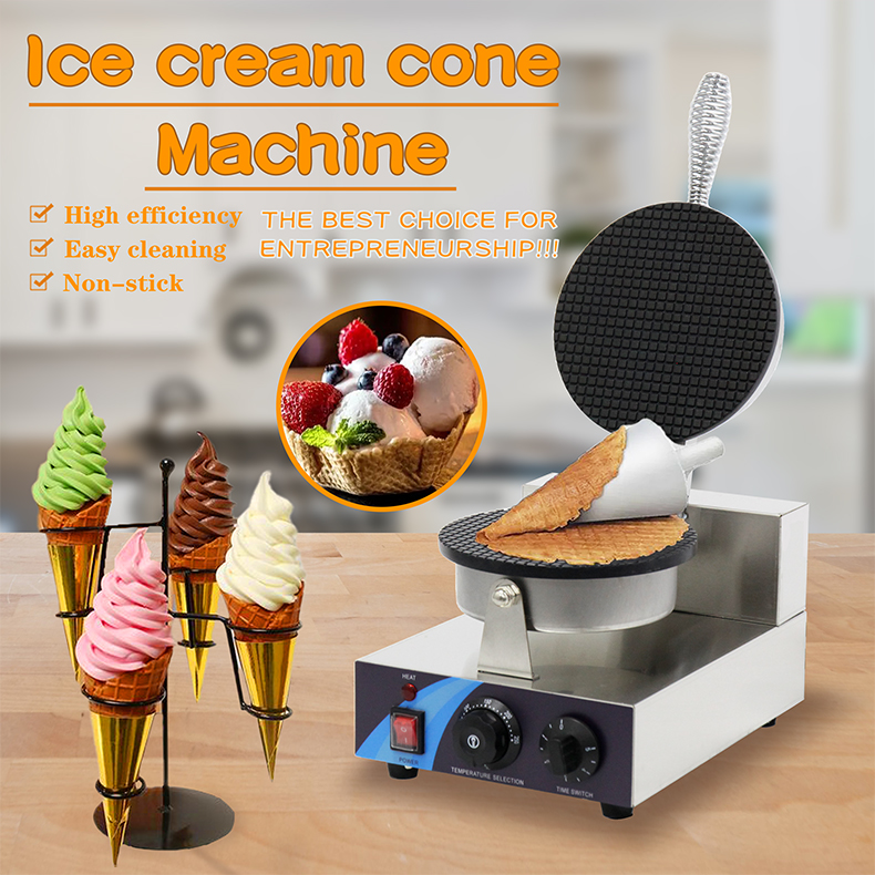 Stainless Steel Ice Cream Cone Maker Waffle Cone Machine for Commercial Home 110v/220v