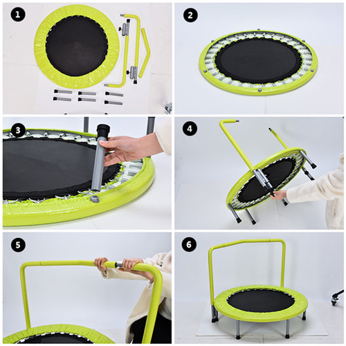 China Supply Small Size Home Use Indoor Trampoline for Body Building/ Kids Round Trampoline With Handle