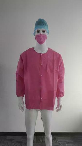 S&J wholesale disposable medical lab jacket nursing short pink custom non woven