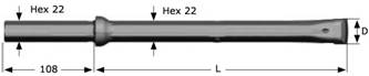 High Strength Alloy Steel Integral Drill Rod For Small Hole Rock Drilling H19 H22 Hex Body