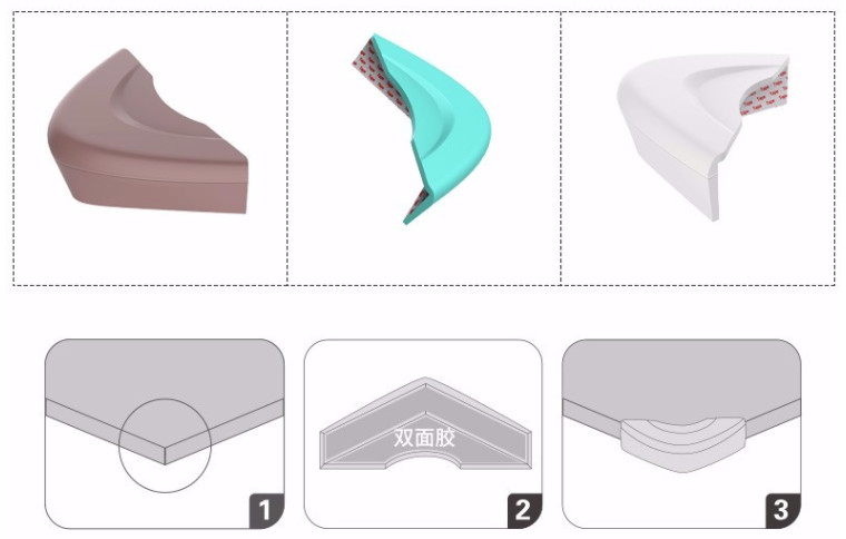 Kids Products Baby Safety Corner Guards Crescent Silicone Collision Angle Protector Corner Guard