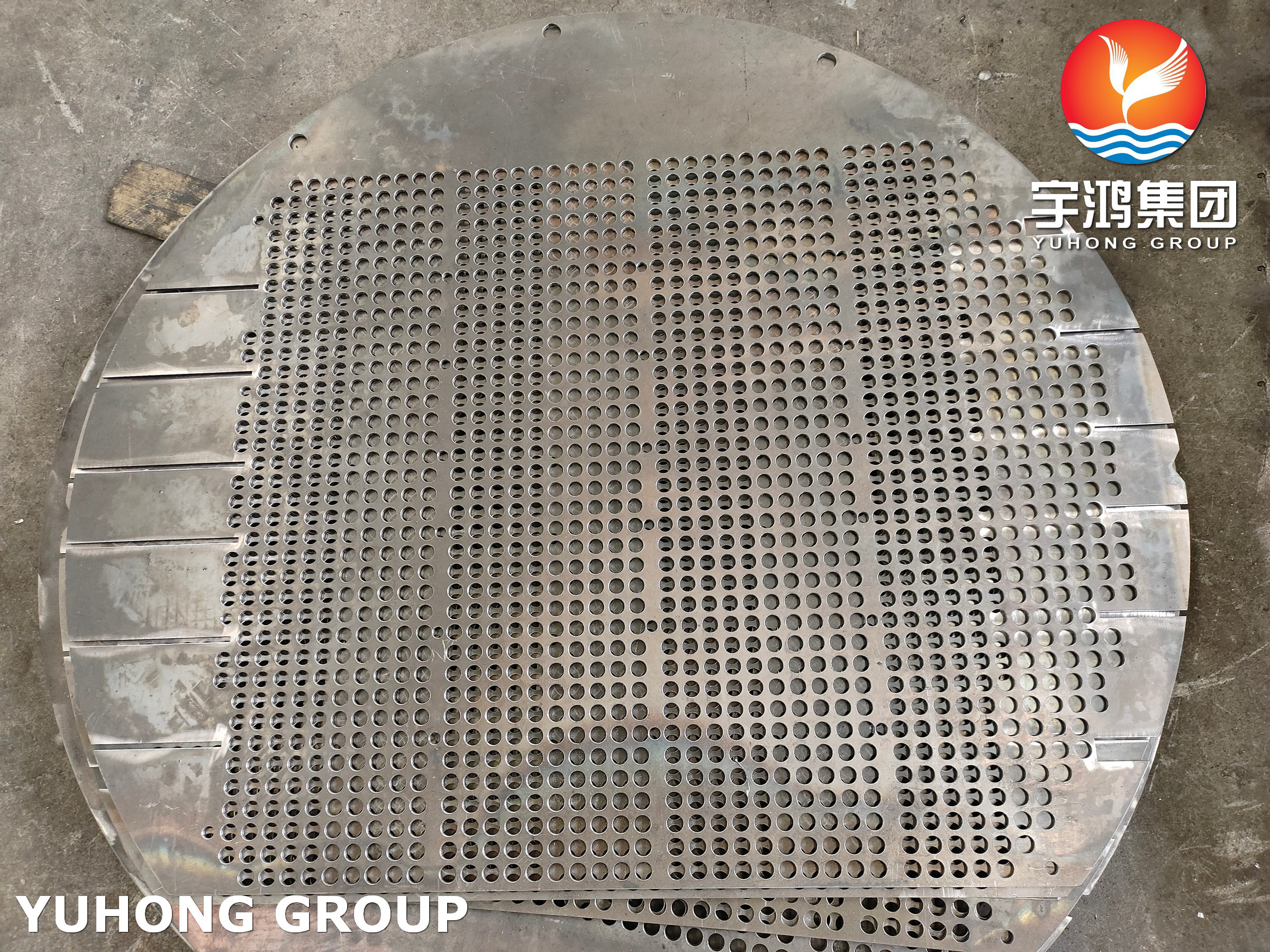 Stainless Steel Heat Exchanger Tube With Tubesheet Drilled Baffle Plates Support Plates Baffles Condenser Air Cooler