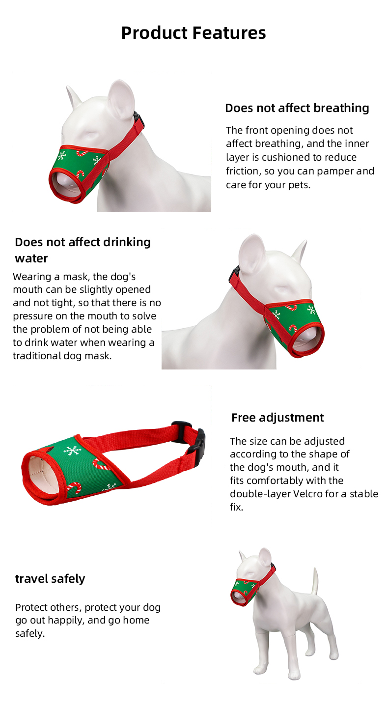 Christmas Soft Dog Pet Muzzles Air Mesh Drinkable Dog Nylon Muzzle