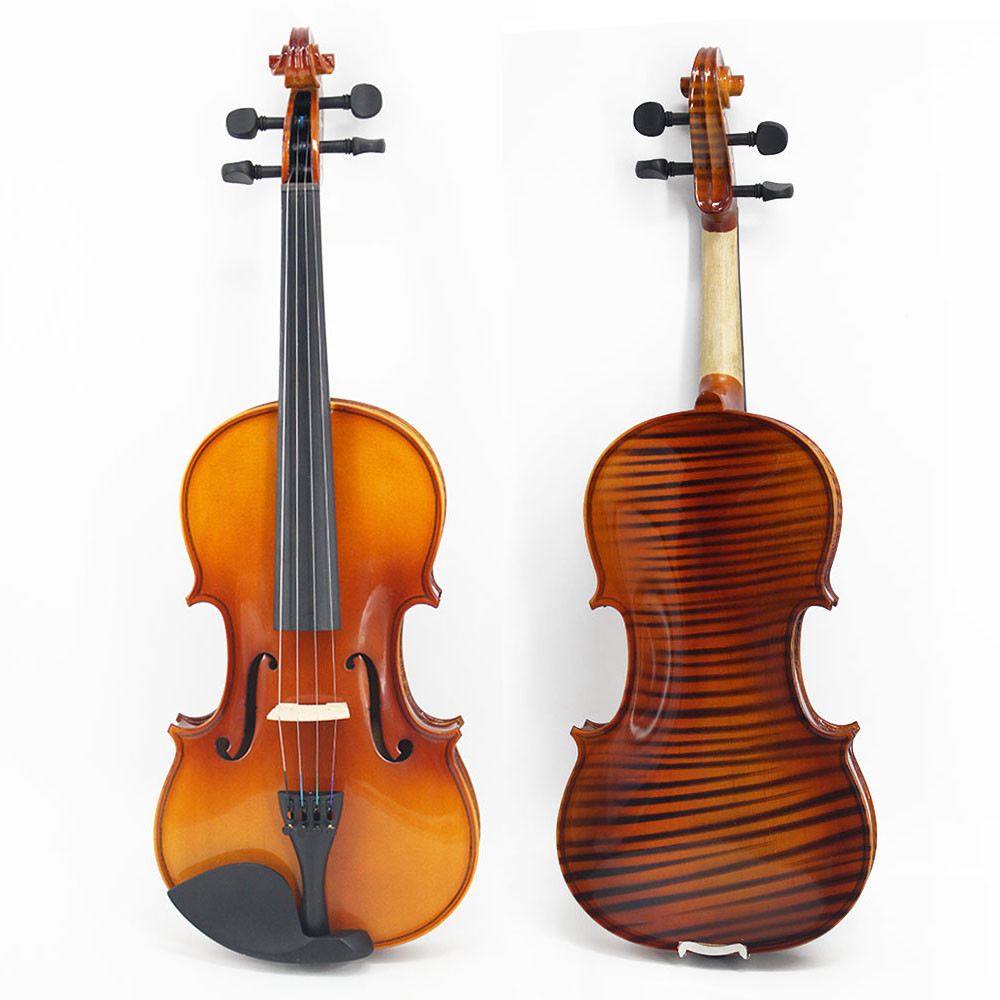 Professional golden yellow natural flame maple handmade violin VA-303 caterina middle grade Handmade violin