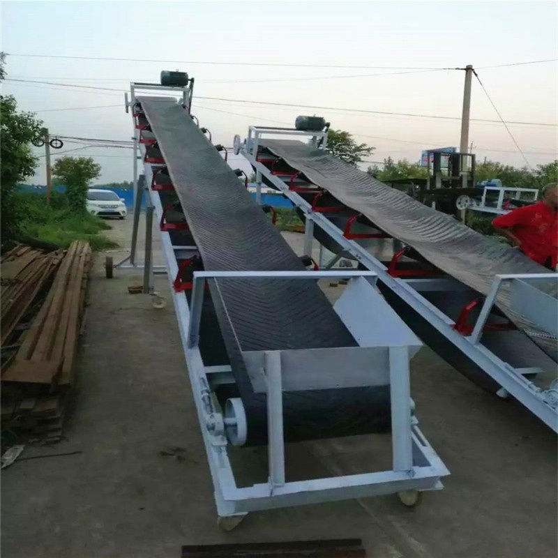 OEM Custom Adjustable Height Belt System Flexible Movable Rubber Mobile Belt Conveyor