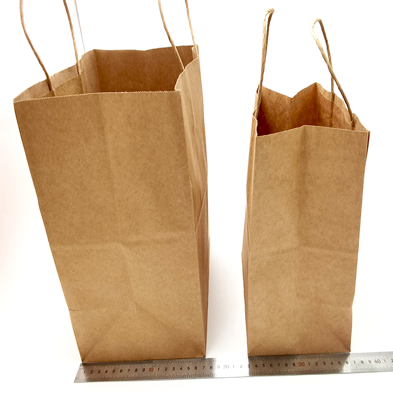 Kraft Paper Packaging Bag Gift Crafts Shopping Biodegradable Bag With Twisted Handle