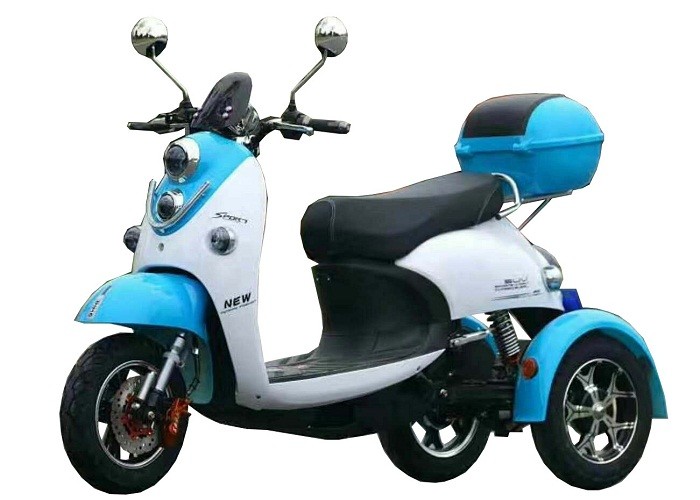 Foldable Electric Three Wheel Motorcycle 60V 800W Hub Motor 20AH Battery Plastic Body