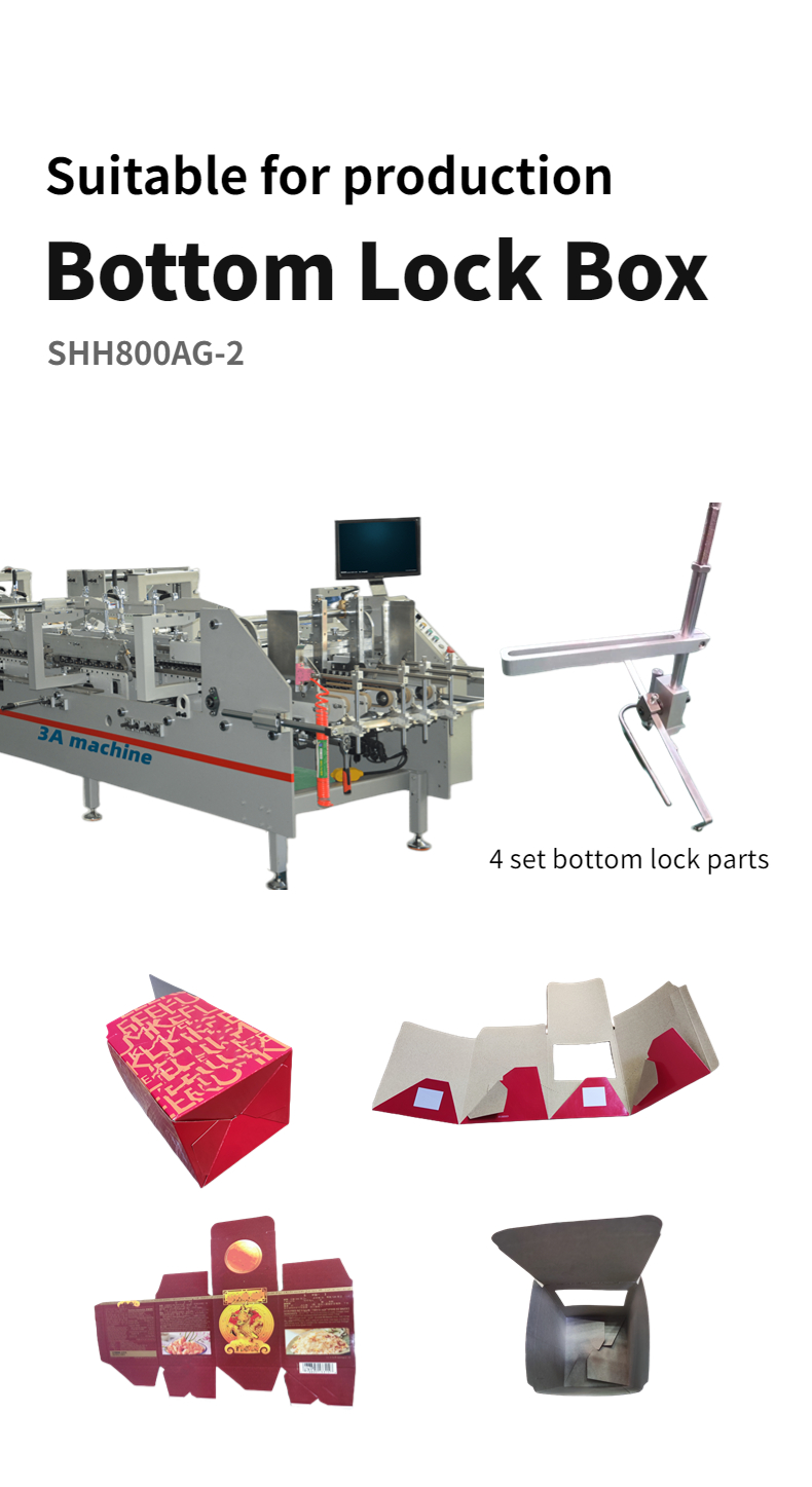 Electric Driven SHH**800AG-2 Mini Lock Bottom Box Gluing Machine with Easy Operation