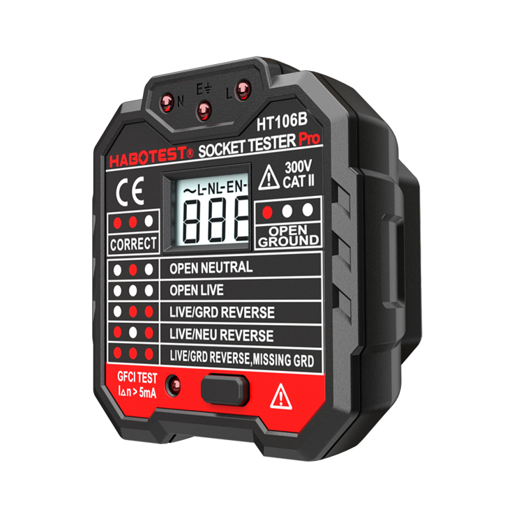 RCD GFCI Socket Outlet Tester With Voltage Measurement OEM Available