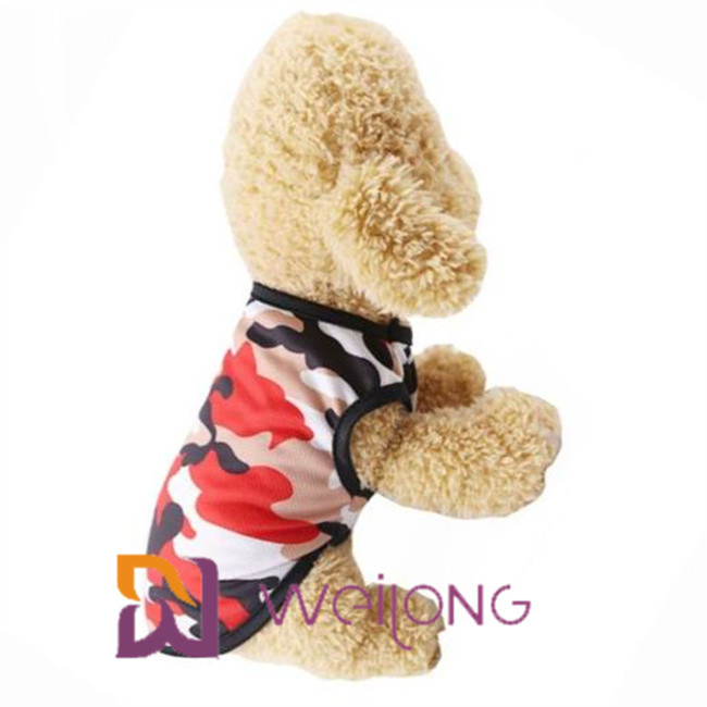 Camo Dog Shirt Pet Clothing Sleeveless Plain T Shirt Colorful Breathable Mesh