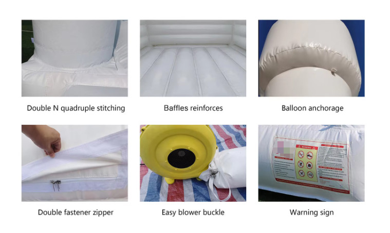 Commercial Grade Light Pastel Color Bounce House Inflatable Jumping White Bouncy