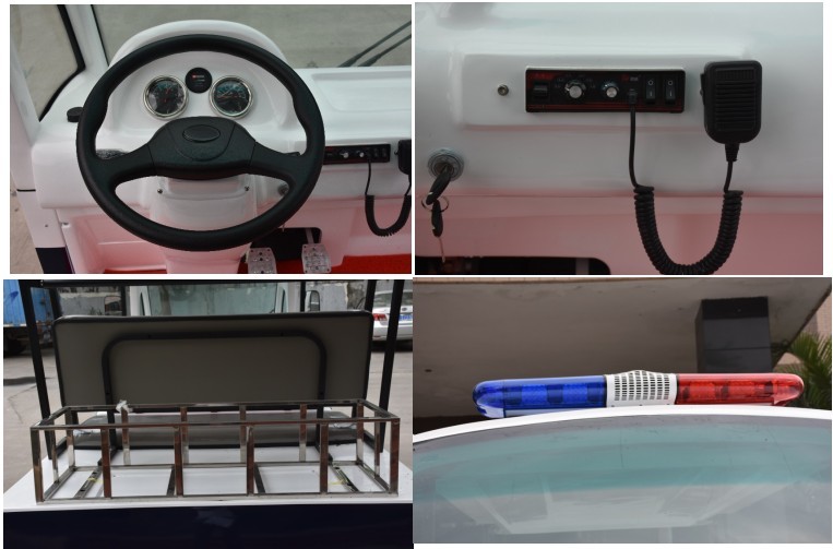8 Seater Battery Powered Electric Patrol Car , Public Security Car 48V 4KW Green Energy