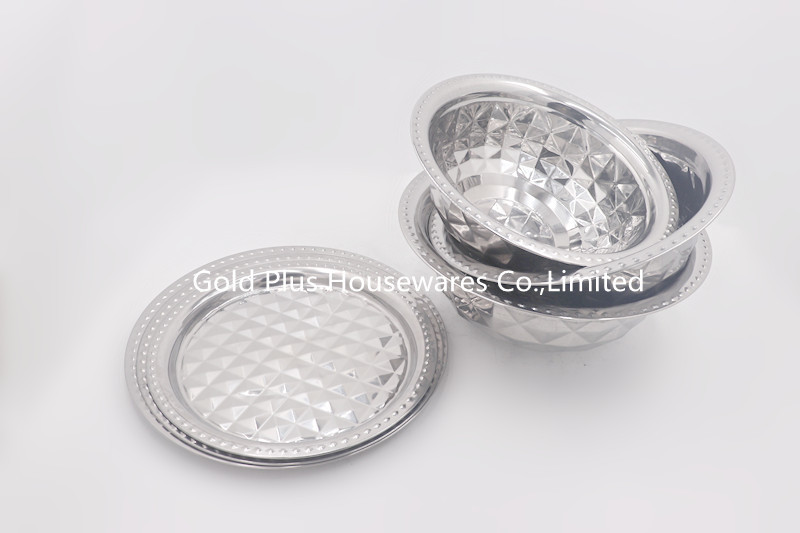 30cm Multi-functional stainless steel food storage basin vegetable reserve side deep basin with lid