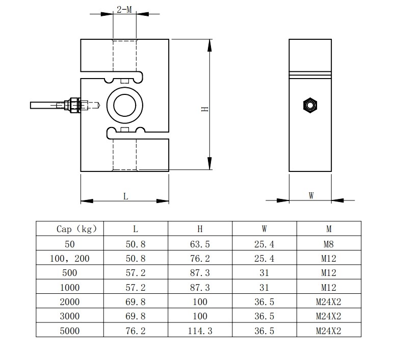 50-5000kg S Beam Load Cell , Stainless Steel S Type Load Cell 500kg