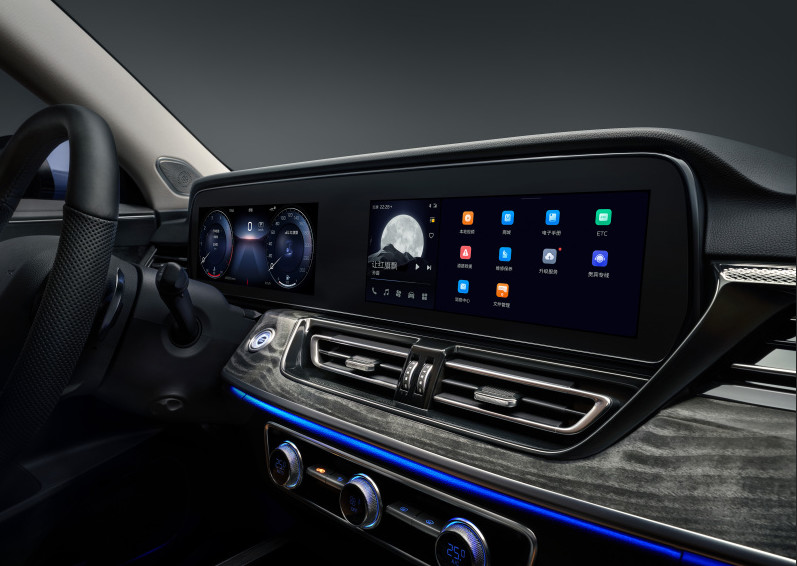 Blue Hongqi Sports Utility Vehicle 185kw 5 Seater Gasoline Hongqi Suv