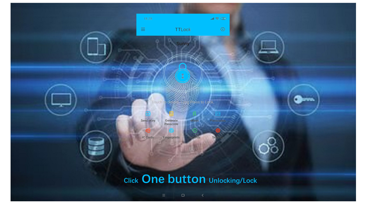 Bluetooth TT APP Lock Fingerprint Digital Passcode Lock Low Noise
