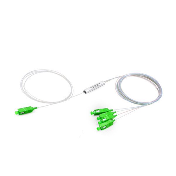 4 Way 0.9MM Steel Tube Plc Splitter , 1x4 Optical Splitter High Reliability