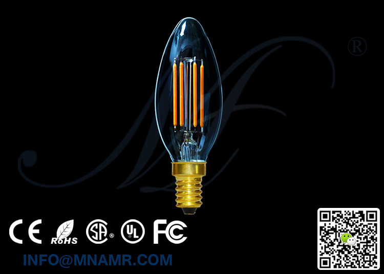 Candelabrum 4watts 240v LED Filament Light C35 E14 Edison Bulbs 2200-6000k