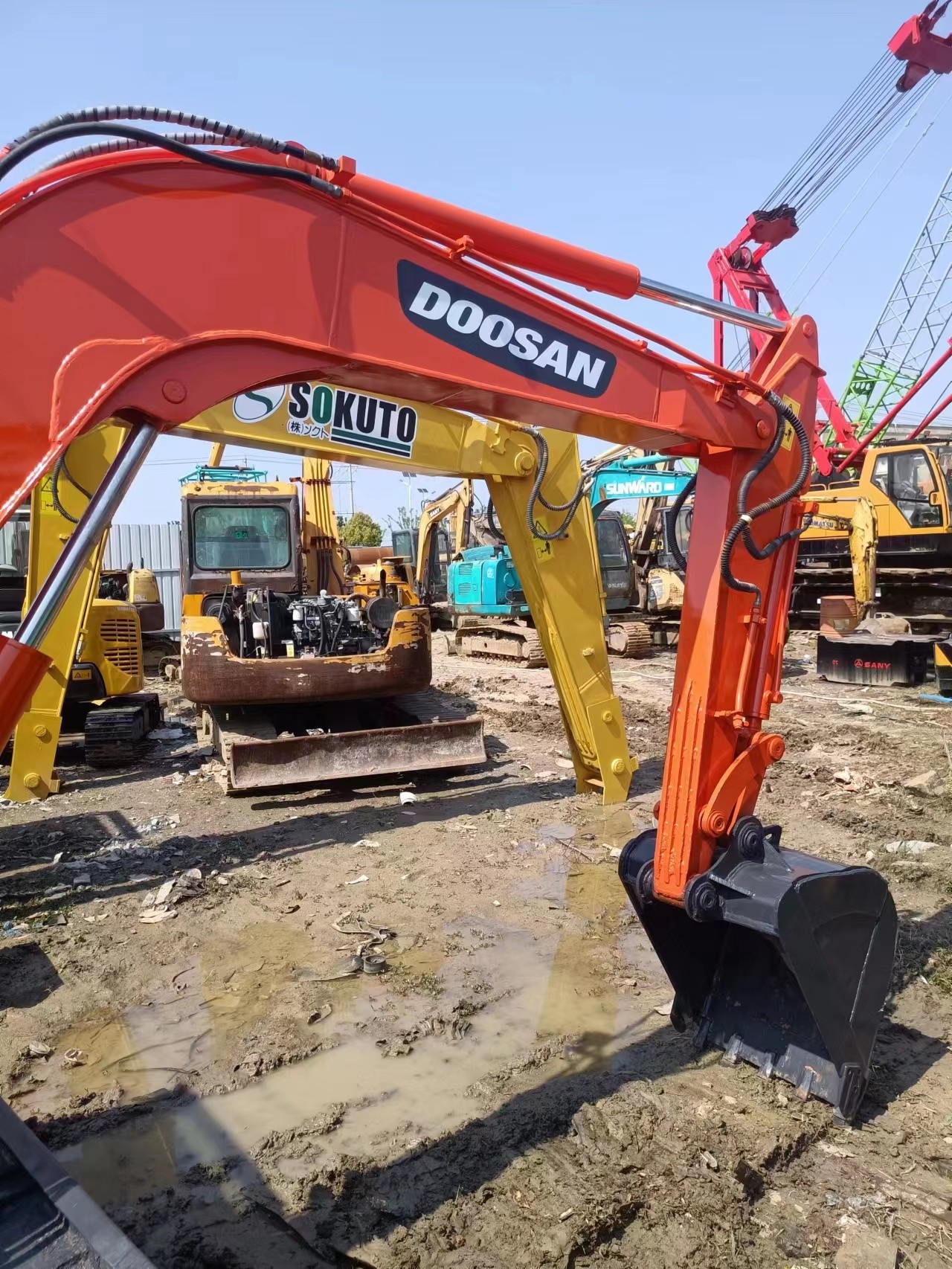 construction digger DX60 used doosan excavator DOOSAN DX55 DX60 used compact excavators