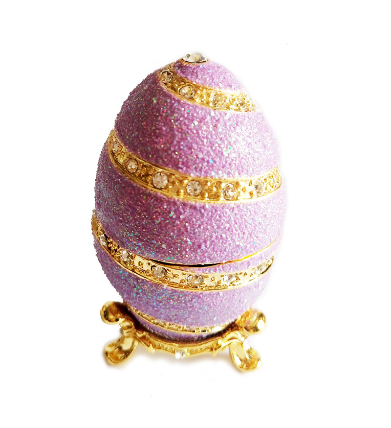 Faberge Egg Trinket Box Home Decor Collectors Box Unique Russian Egg Enamel Easter Egg Crystal Jeweled Trinket Box