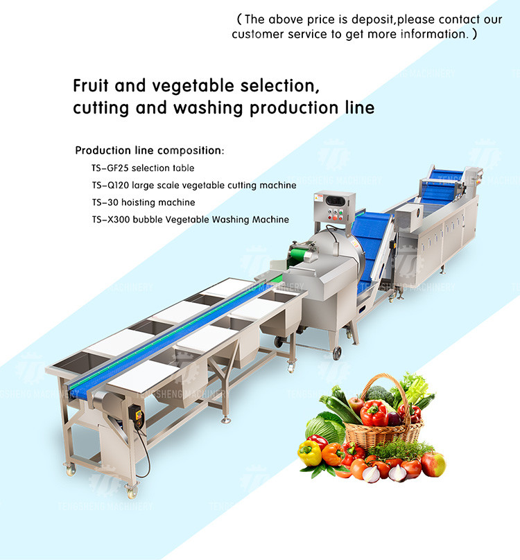 Automatic Vegetable And Fruit Production Line Selection Cutting And Washing Machine