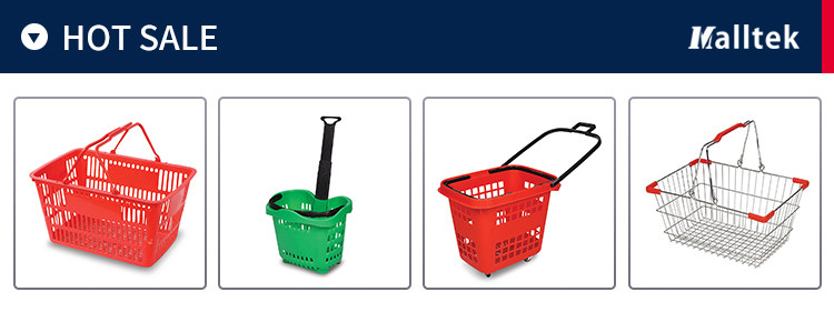 Single Handle Cosmetic Retail Shopping Plastic Basket For Supermarket