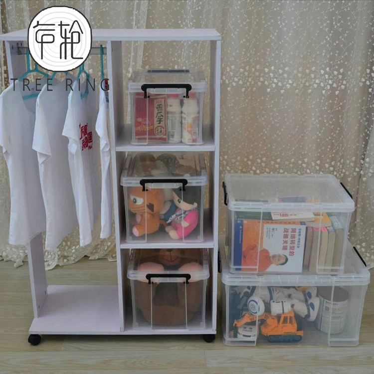 32 Liters Clear Plastic Foldable Container , Food Grade Plastic Stacking Crates